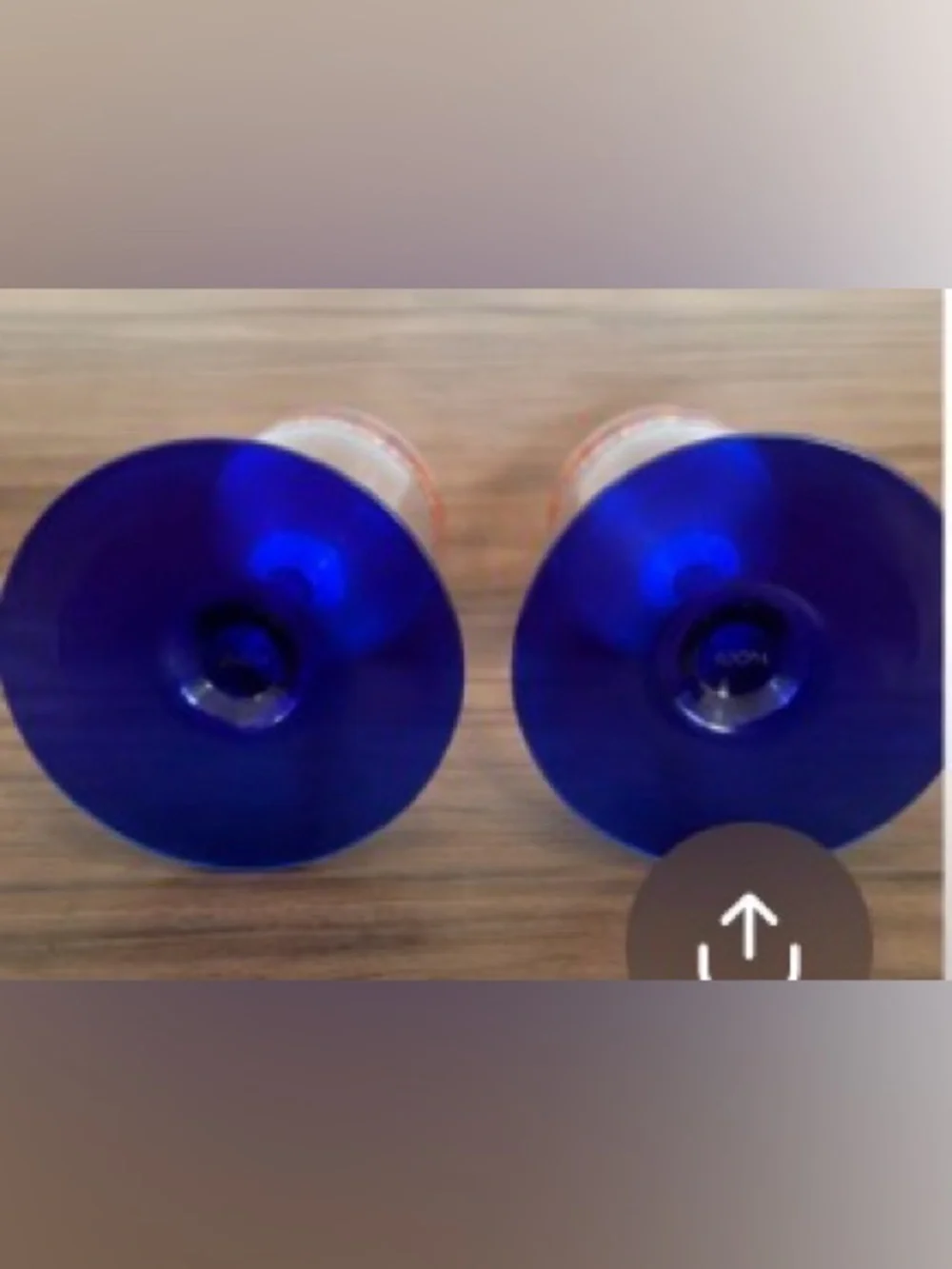 Vintage Avon Kente Water Goblets Cobalt Blue Stem Set of 2 France. Discontinued.